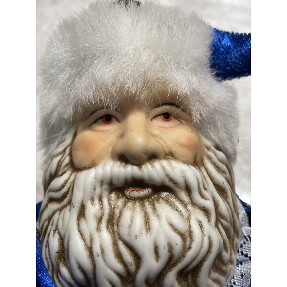 Two Large Santa Face Christmas Tree Ornament Ornaments Retro Style - Picture 5 of 7